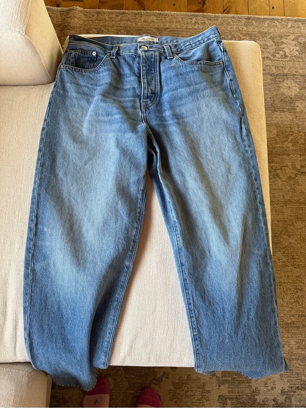 Madewell low slung Straight Leg Jeans in Medium Blue Wash 29 - Picture 9 of 12